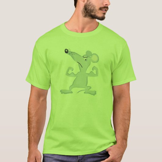 grappige muis met spieren t-shirt (Voorkant)