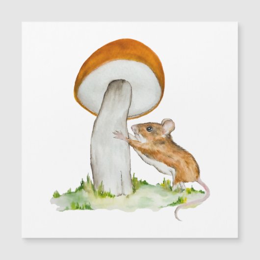 Grappige muis met wilde paddenstoel (Voorkant)