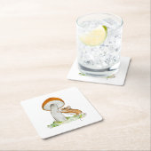 Grappige muis met wilde paddenstoel kartonnen onderzetters (Insitu)