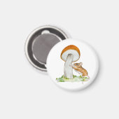 Grappige muis met wilde paddenstoel magneet (Voorkant / Achterkant)