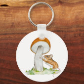 Grappige muis met wilde paddenstoel sleutelhanger (Voorkant)