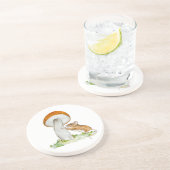 Grappige muis met wilde paddenstoel zandsteen onderzetter (Zijkant)