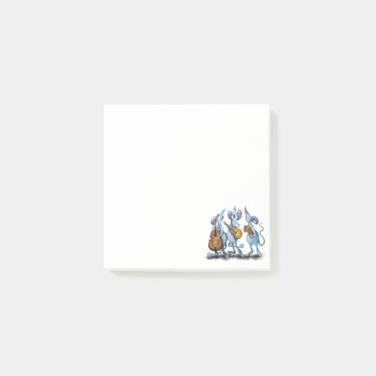 Grappige Muis Muziekband Plaknotities Post-it® Notes (Voorkant)