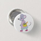grappige muis ronde button 3,2 cm (Voorkant /achterkant)