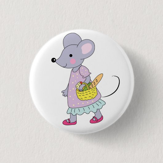 grappige muis ronde button 3,2 cm (Voorkant)