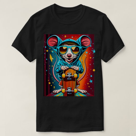 Grappige Muis Skateboard Liefhebber Design Gift T-shirt (Design voorkant)