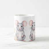 Grappige muizen en bloemen fantasie koffiemok (Center)