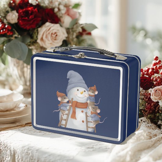 Grappige muizen versieren een Kerstmis sneeuw Meta