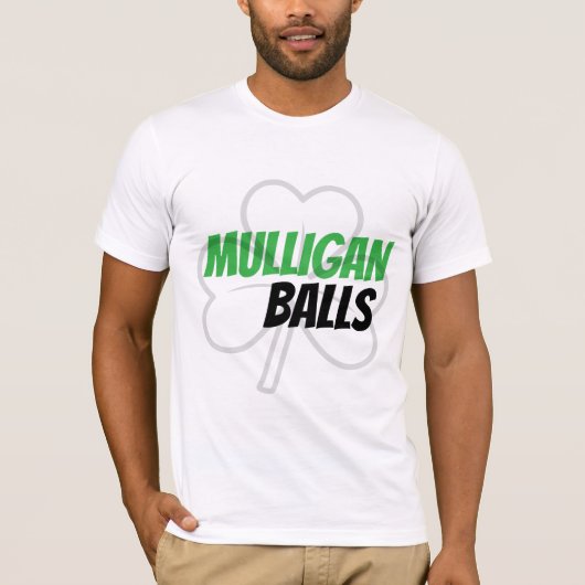 Grappige Mulligan Balls Groene Ierse Klaver Golf T-shirt (Voorkant)