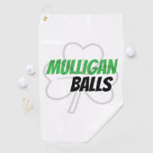 Grappige Mulligan Balls Groene Ierse Klaver Golfhanddoek (Insitu)