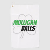 Grappige Mulligan Balls Groene Ierse Klaver Golfhanddoek (Voorkant)