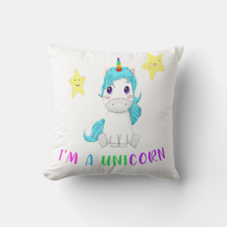 grappige multicolor unicorn met gelukkige sterren kussen