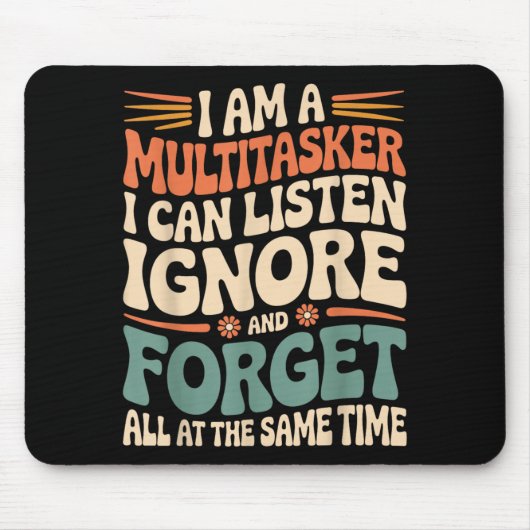 Grappige Multitasker Citaat Sarcastische Humor Gra Muismat (Voorkant)