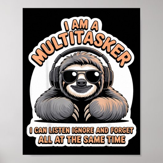 Grappige Multitasker Citaat Sarcastische Humor Gra Poster (Voorkant)