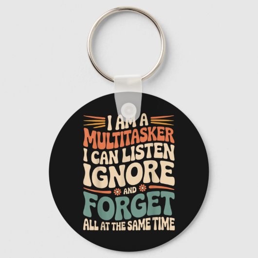 Grappige Multitasker Citaat Sarcastische Humor Gra Sleutelhanger (Voorkant)