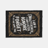 Grappige Multitasker Humor Quote Sarcastisch Grafi Fleece Deken (Voorkant (Horizontaal))