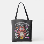 Grappige Multitasking Kat Moeder De Beste Moeder Tote Bag (Achterkant)