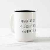Grappige Multitasking Tweekleurige Koffiemok (Voorkant links)
