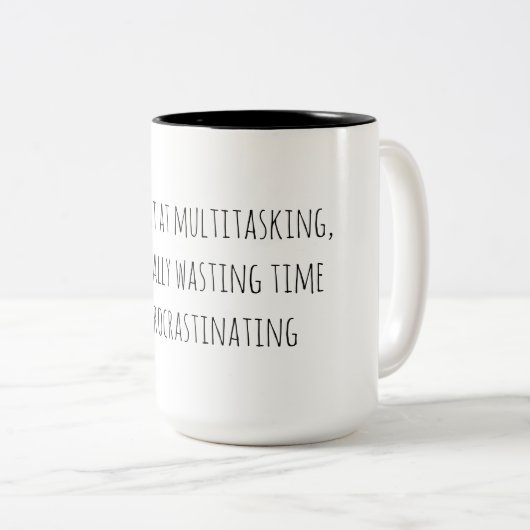 Grappige Multitasking Tweekleurige Koffiemok (Voorkant rechts)