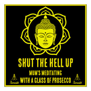 Grappige Mum Meditatie tekenen Perfect Poster
