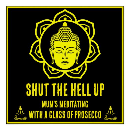 Grappige Mum Meditatie tekenen Perfect Poster (Voorkant)