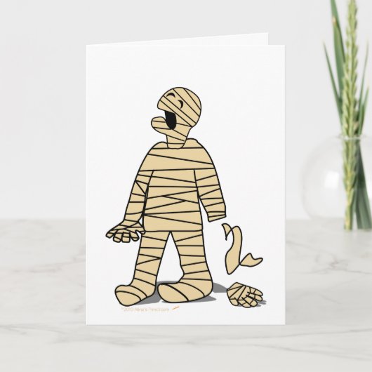Grappige mummie gebroken hand Halloween Kaart (Voorkant)