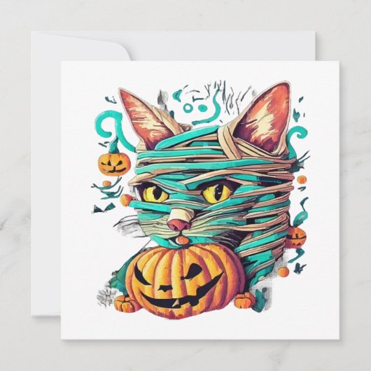 Grappige Mummie Kat Halloween (Voorkant)