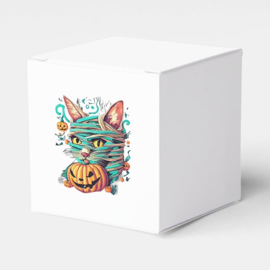 Grappige Mummie Kat Halloween Bedankdoosjes (Voorkant Zijde)