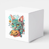 Grappige Mummie Kat Halloween Bedankdoosjes (Achterkant)