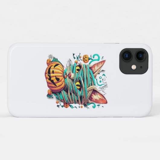 Grappige Mummie Kat Halloween Case-Mate iPhone Case (Achterkant (horizontaal))