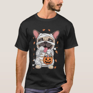 Grappige Mummie Pug Herfst Pompoen Griezelig Seizo T-shirt