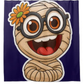 Grappige Mummie Sticker Douchegordijn (Voorkant)