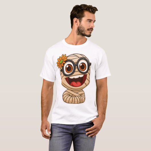 Grappige Mummie Sticker T-shirt (Voorkant volledig)