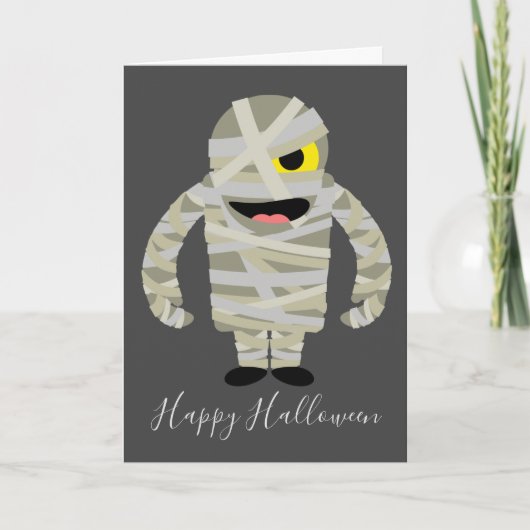 Grappige mummie zombie Halloween thema Kaart (Voorkant)