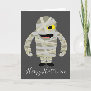 Grappige mummie zombie Halloween thema Kaart