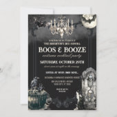 Grappige Mummy Bats Halloween Boos & Booze Party Kaart (Voorkant)