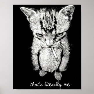 Grappige munchkin die kitten rokende staande kat m poster