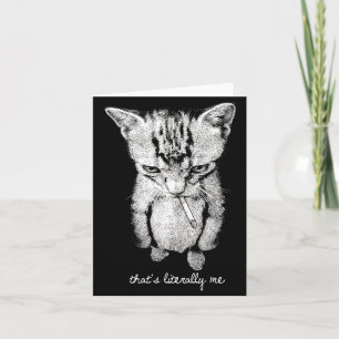 Grappige munchkin rokende kitten staande kat meme kaart