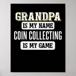 Grappige munten verzamelen cadeau voor opa Vaderda Poster