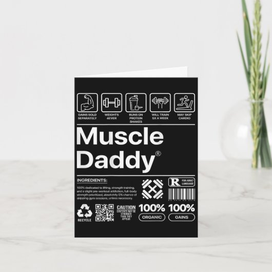 Grappige Muscle Daddy voor Workout Gym Lover en Bo Kaart (Voorkant)