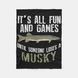 Grappige Musky Vissen Muskellunge Zoetwatervis An Fleece Deken