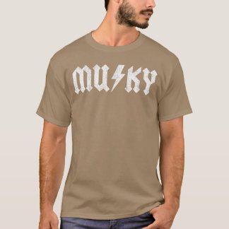 Grappige Musky Vissen Vintage Rock Muziek Band Vad T-shirt