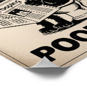 Grappige muurkunst - poep je? Kat op het toilet Poster (Hoek)