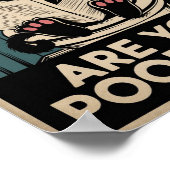 Grappige muurkunst - poep je? Kat op het toilet Poster (Hoek)