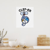 Grappige muziek grap Clef-er Poster (Keuken)