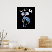 Grappige muziek grap Clef-er Poster (Keuken)