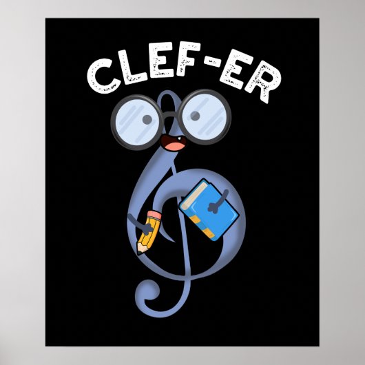 Grappige muziek grap Clef-er Poster (Voorkant)