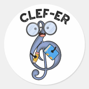 Grappige muziek grap Clef-er Ronde Sticker