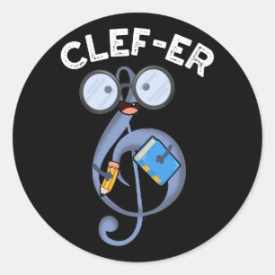 Grappige muziek grap Clef-er Ronde Sticker