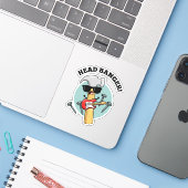 Grappige muziek grapjes voor hoofd-banger sticker (Laptop met iPhone)
